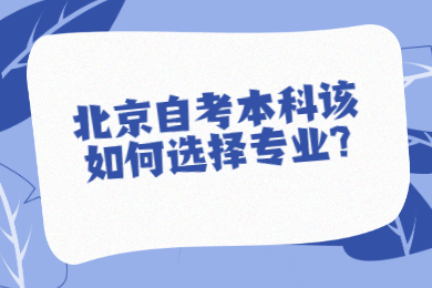 北京自考本科該如何選擇專業(yè)?