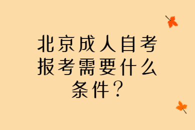 北京成人自考報考需要什么條件?