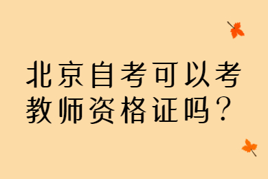 北京自考可以考教師資格證嗎？